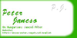 peter jancso business card